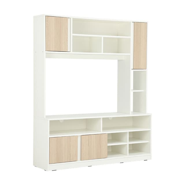 Homehuk ชุดโฮมเอ็นเตอร์เทนเมนท์ รุ่นสเปนเซอร์ ขนาด 150 ซม. - สีขาว/เลอบาน่า โอ๊ค