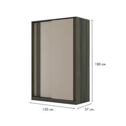 ตู้บานสไลด์ รุ่นวีโว่ ขนาด 120 ซม. - สีบราวนี่ โอ๊ค/โอวัลติน