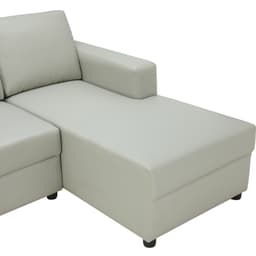 โซฟาหนังสังเคราะห์ L-SHAPE รุ่นจอร์จ - สีเทาอ่อน