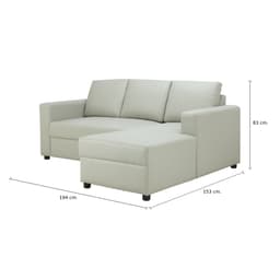 โซฟาหนังสังเคราะห์ L-SHAPE รุ่นจอร์จ - สีเทาอ่อน