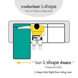 โซฟาหนังสังเคราะห์ L-SHAPE ด้านขวา รุ่นจอร์จ - สีเทาอ่อน
