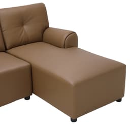 โซฟาหนัง PVC L-shape ด้านซ้าย รุ่นเจย์ - สีน้ำตาล