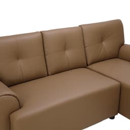 โซฟาหนัง PVC L-shape ด้านซ้าย รุ่นเจย์ - สีน้ำตาล