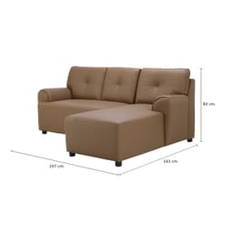 โซฟาหนัง PVC L-shape ด้านซ้าย รุ่นเจย์ - สีน้ำตาล