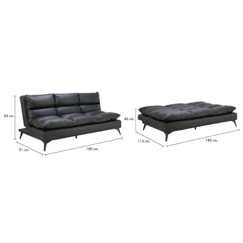 โซฟา PVC ปรับนอน รุ่นเฮนดริก - สีดำ