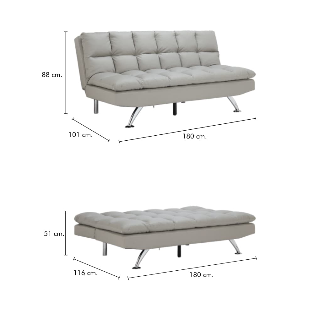 โซฟา PVC ปรับนอน รุ่นเวนดี้ - สีเทา