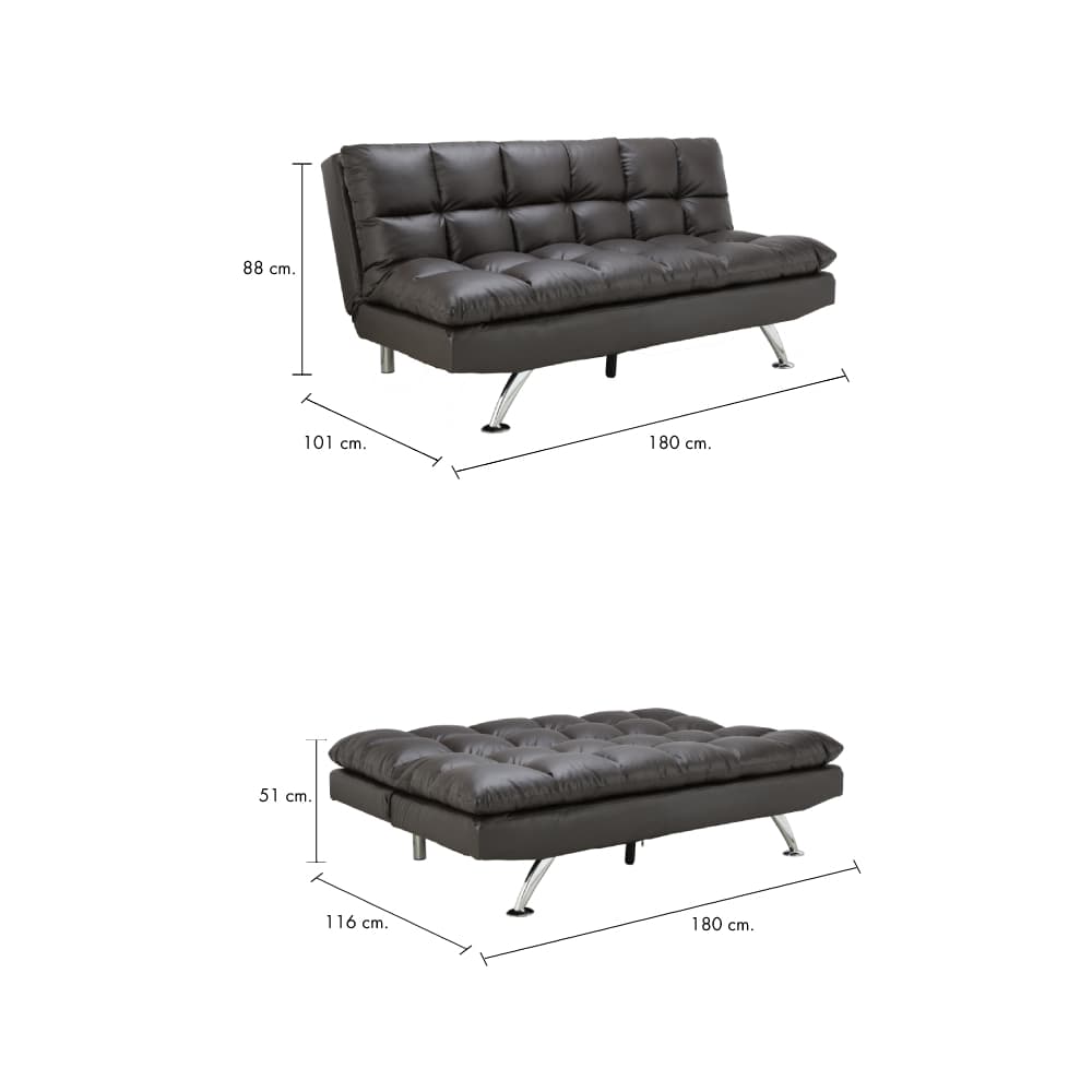 โซฟา PVC ปรับนอน รุ่นเวนดี้ - สีน้ำตาลเข้ม