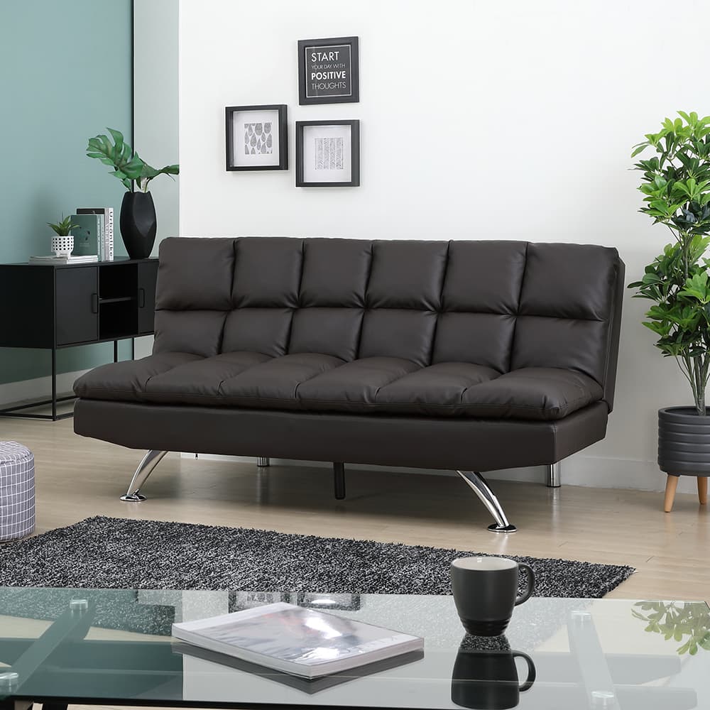 โซฟา PVC ปรับนอน รุ่นเวนดี้ - สีน้ำตาลเข้ม