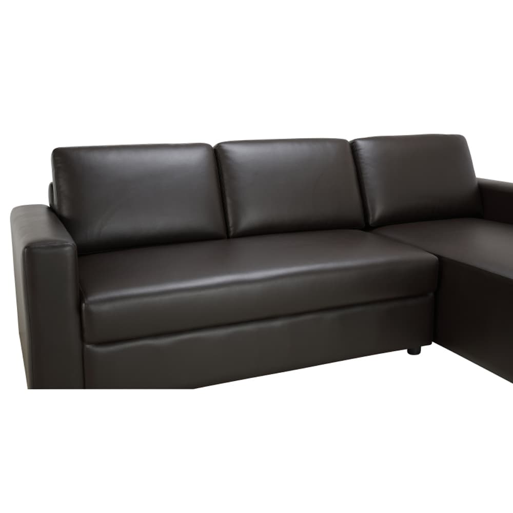 โซฟาหนัง PVC L-Shape ด้านซ้าย รุ่นจอร์จ ขนาด 240 ซม. - สีน้ำตาลเข้ม