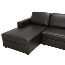 โซฟาหนัง PVC L-Shape ด้านขวา รุ่นจอร์จ ขนาด 240 ซม. - สีน้ำตาลเข้ม