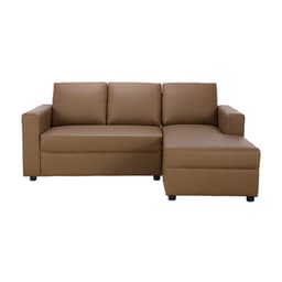 โซฟาหนัง PVC L-Shape ด้านซ้าย รุ่นจอร์จ - สีน้ำตาล