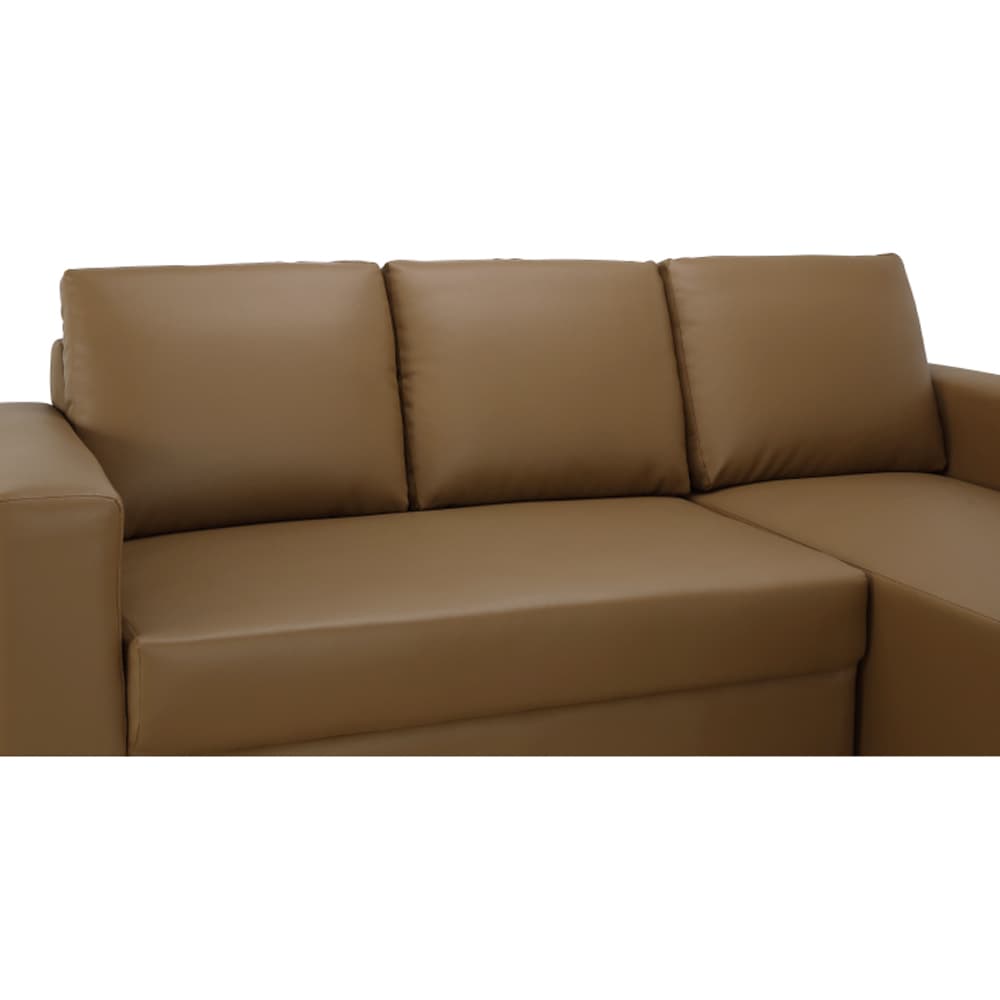โซฟาหนัง PVC L-Shape ด้านซ้าย รุ่นจอร์จ - สีน้ำตาล