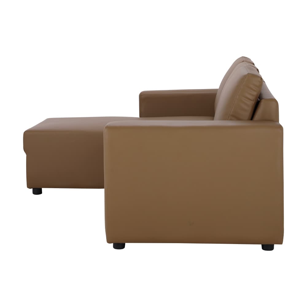 โซฟาหนัง PVC L-SHAPE ด้านขวา รุ่นจอร์จ - สีน้ำตาล