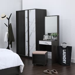 โต๊ะเครื่องแป้ง รุ่นแมรี่เดล ขนาด 60 ซม. - สีบราวนี่ โอ๊ค/ไวท์ มาร์เบิล