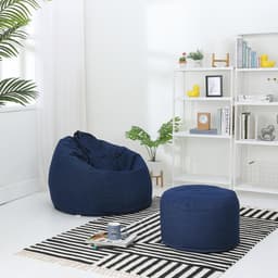 เบาะเม็ดโฟม รุ่นยีนส์ ไซส์ L ขนาด 80 x 80 x 120 ซม. - สีน้ำเงิน