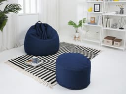 เบาะเม็ดโฟม รุ่นยีนส์ ไซส์ L ขนาด 80 x 80 x 120 ซม. - สีน้ำเงิน