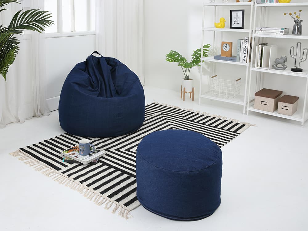 เบาะเม็ดโฟม รุ่นยีนส์ ไซส์ L ขนาด 80 x 80 x 120 ซม. - สีน้ำเงิน