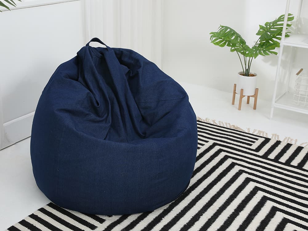 เบาะเม็ดโฟม รุ่นยีนส์ ไซส์ L ขนาด 80 x 80 x 120 ซม. - สีน้ำเงิน