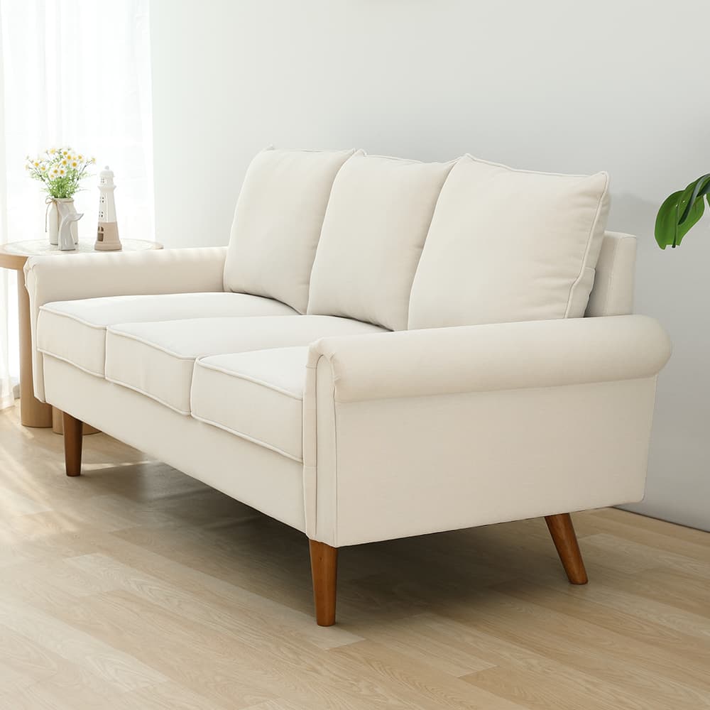 โซฟาผ้า 3 ที่นั่ง รุ่นฟีริค - สีเบจ