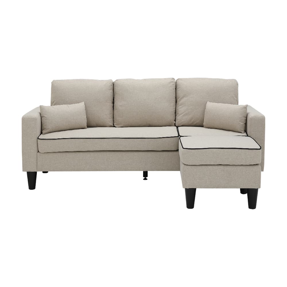 โซฟาผ้า L-shape รุ่นลูเธ่อร์ - สีน้ำตาลอ่อน