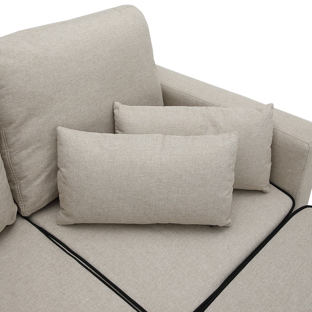 โซฟาผ้า L-shape รุ่นลูเธ่อร์ - สีน้ำตาลอ่อน