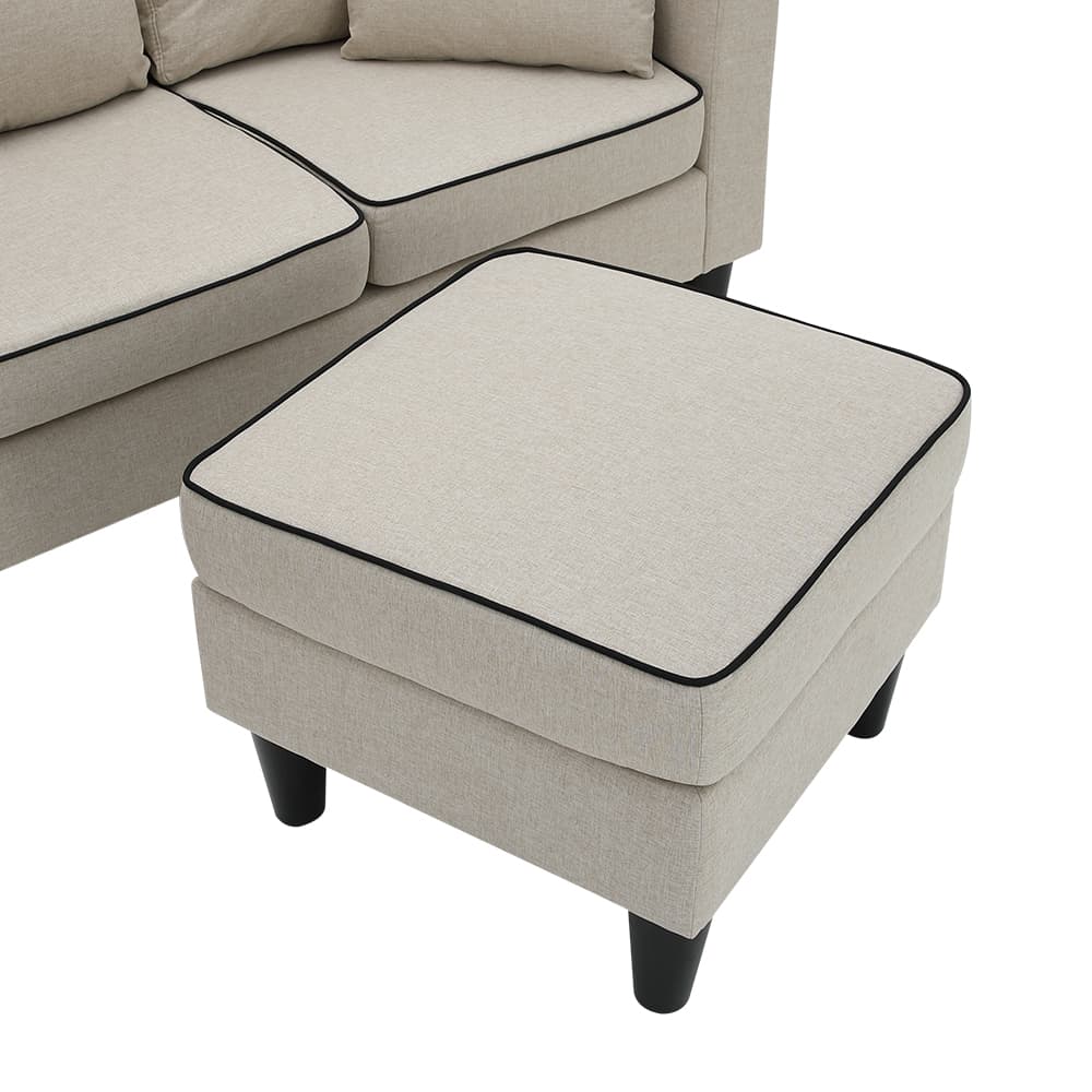 โซฟาผ้า L-shape รุ่นลูเธ่อร์ - สีน้ำตาลอ่อน