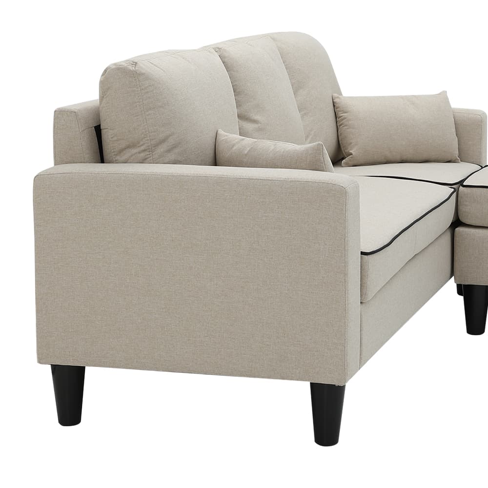 โซฟาผ้า L-shape รุ่นลูเธ่อร์ - สีน้ำตาลอ่อน