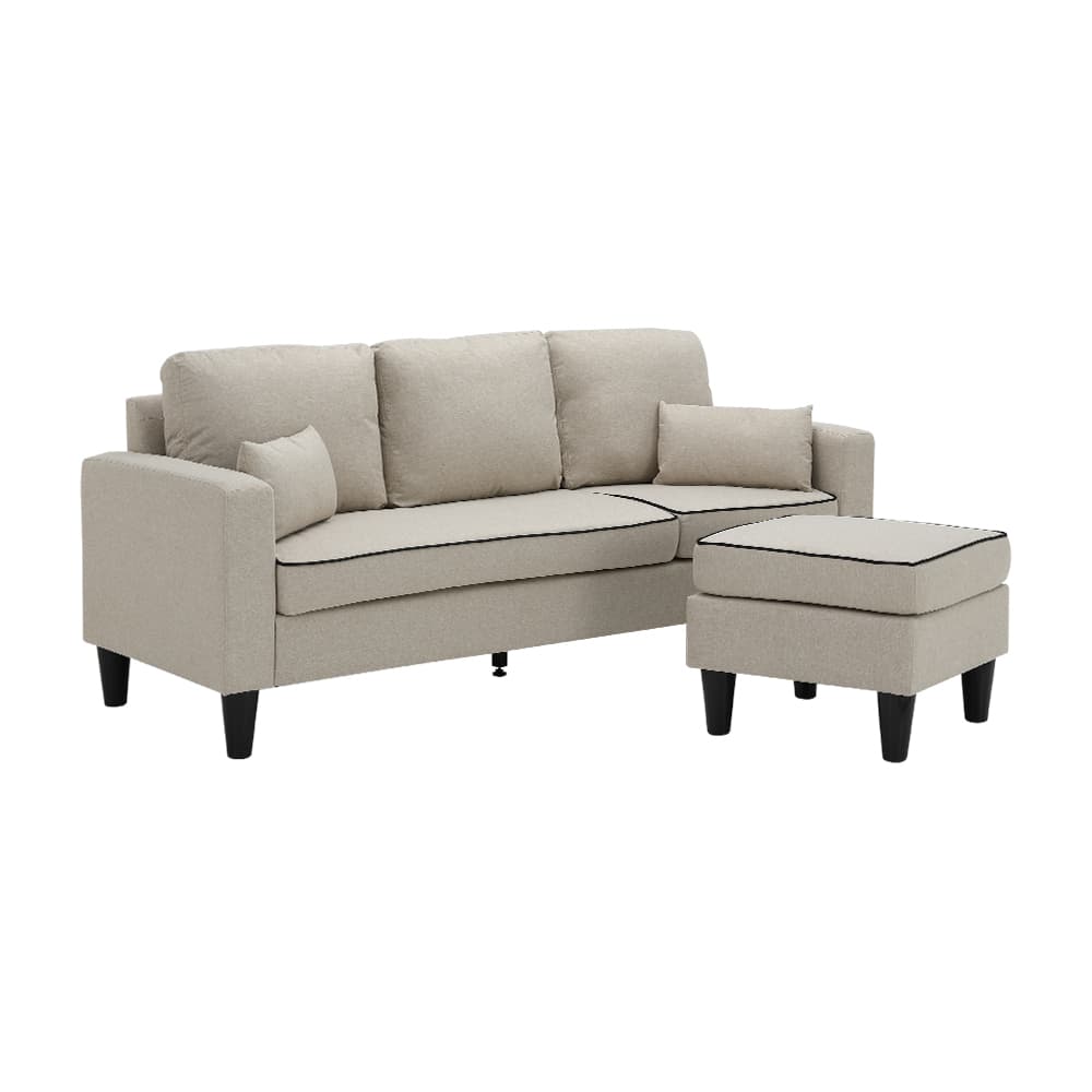 โซฟาผ้า L-shape รุ่นลูเธ่อร์ - สีน้ำตาลอ่อน