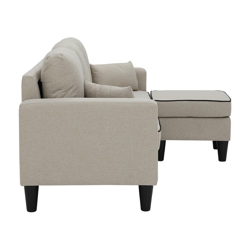 โซฟาผ้า L-shape รุ่นลูเธ่อร์ - สีน้ำตาลอ่อน