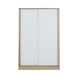 ตู้เสื้อผ้าบานสไลด์ รุ่นจัสมิน ขนาด 120 ซม. - สีธรรมชาติ/ขาว