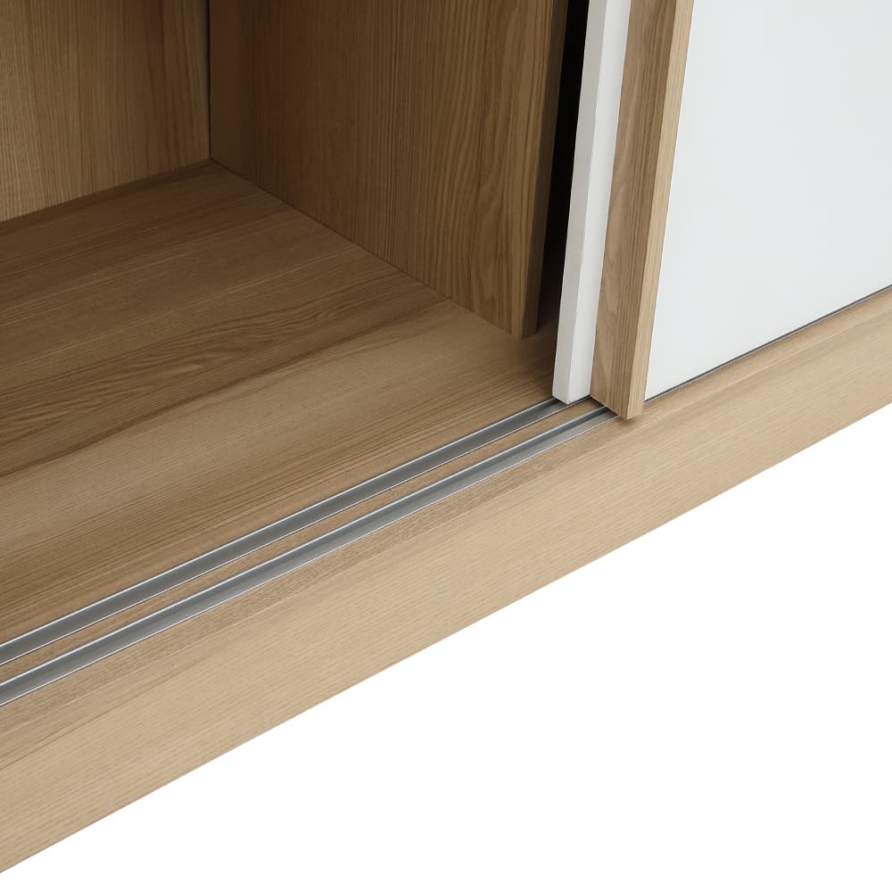 ตู้เสื้อผ้าบานสไลด์ รุ่นจัสมิน ขนาด 120 ซม. - สีธรรมชาติ/ขาว