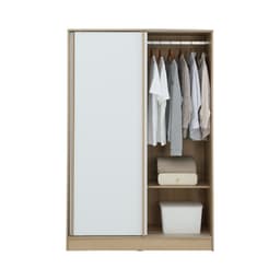 ตู้เสื้อผ้าบานสไลด์ รุ่นจัสมิน ขนาด 120 ซม. - สีธรรมชาติ/ขาว