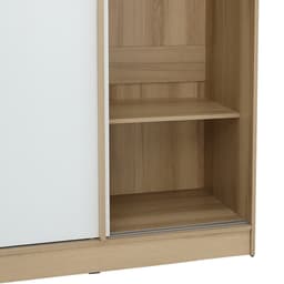 ตู้เสื้อผ้าบานสไลด์ รุ่นจัสมิน ขนาด 120 ซม. - สีธรรมชาติ/ขาว