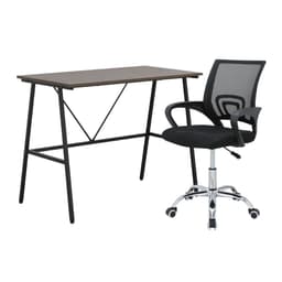 โต๊ะทำงาน ขนาด 100 ซม. และเก้าอี้สำนักงาน รุ่นจีเนียส+ดาร์บี้ - สีน้ำตาล/ดำ