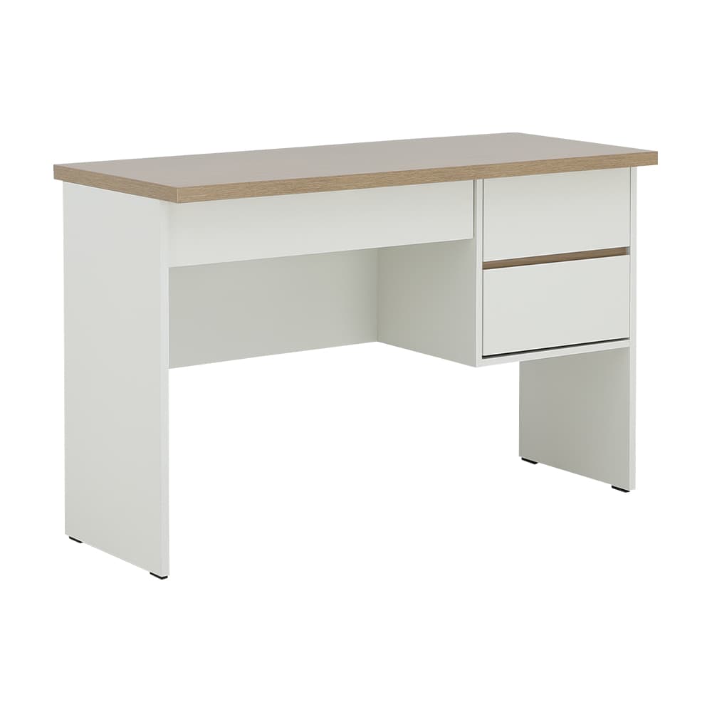 โต๊ะทำงาน 3 ลิ้นชัก ขนาด 120 ซม. และเก้าอี้สำนักงาน รุ่นมินิโอ+ดาร์บี้ - สีธรรมชาติ/ดำ