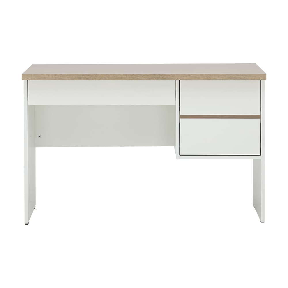 โต๊ะทำงาน 3 ลิ้นชัก ขนาด 120 ซม. และเก้าอี้สำนักงาน รุ่นมินิโอ+ดาร์บี้ - สีธรรมชาติ/ดำ