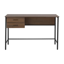 โต๊ะทำงาน ขนาด 120 ซม. และเก้าอี้สำนักงาน รุ่นโทโมเอะ+ดาร์บี้ - สีวอลนัท/ดำ