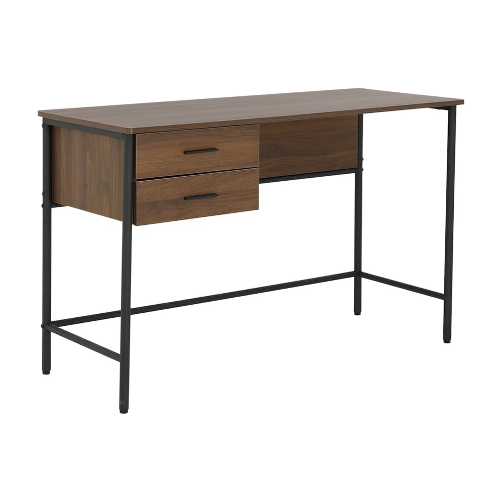 โต๊ะทำงาน ขนาด 120 ซม. และเก้าอี้สำนักงาน รุ่นโทโมเอะ+ดาร์บี้ - สีวอลนัท/ดำ