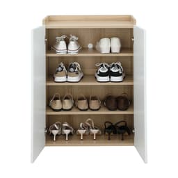 ตู้รองเท้า 2 บาน รุ่นจูโน่ ขนาด 60 ซม. - สีแนชเชอเริล/ขาว