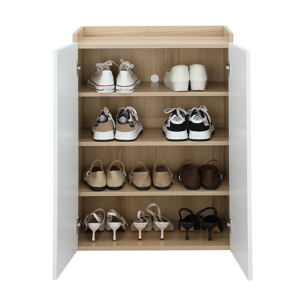 ตู้รองเท้า 2 บาน รุ่นจูโน่ ขนาด 60 ซม. - สีแนชเชอเริล/ขาว