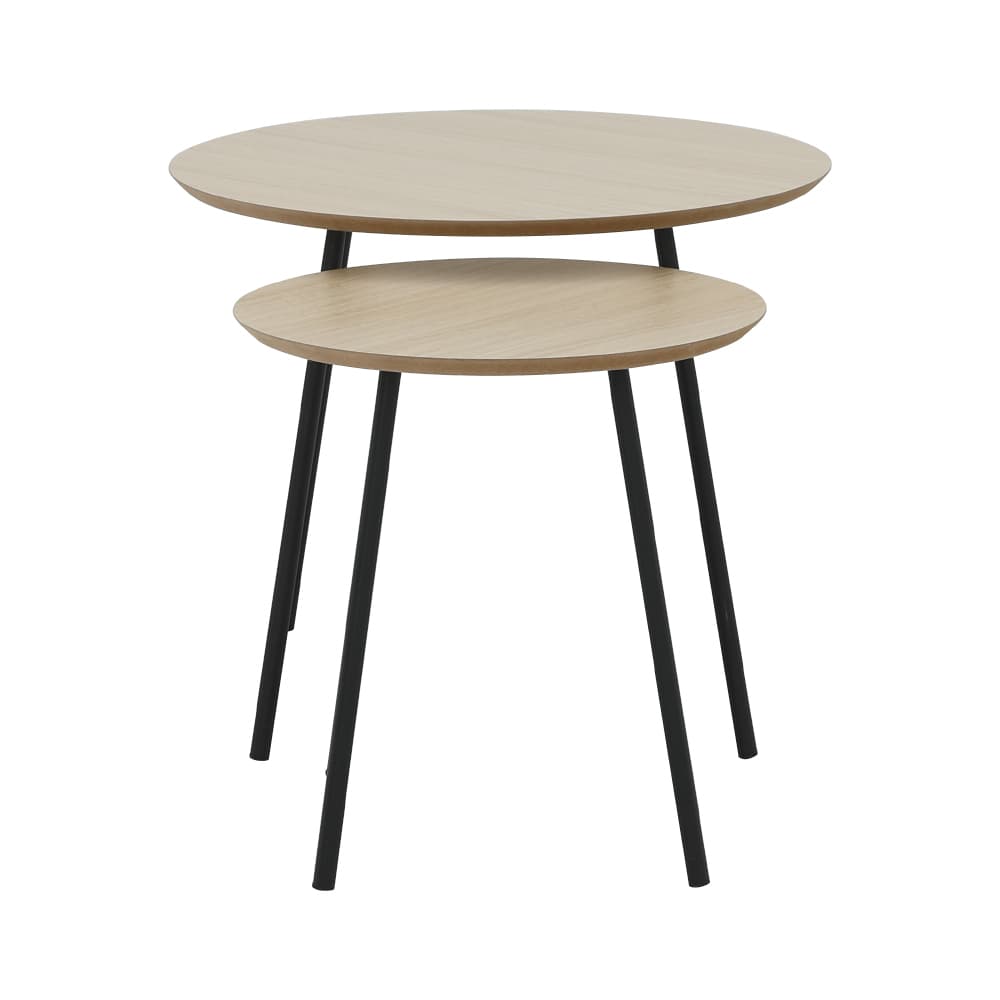 โต๊ะ Nesting รุ่นไอลา (2 ชิ้น/ชุด ) - สีธรรมชาติ/ดำ