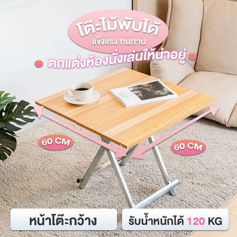 โฮมฮัก โต๊ะไม้พับได้ - สีบีช