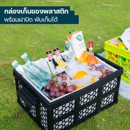 โฮมฮัก กล่องเก็บของพับได้ ขนาด 50 ลิตร - สีดำ