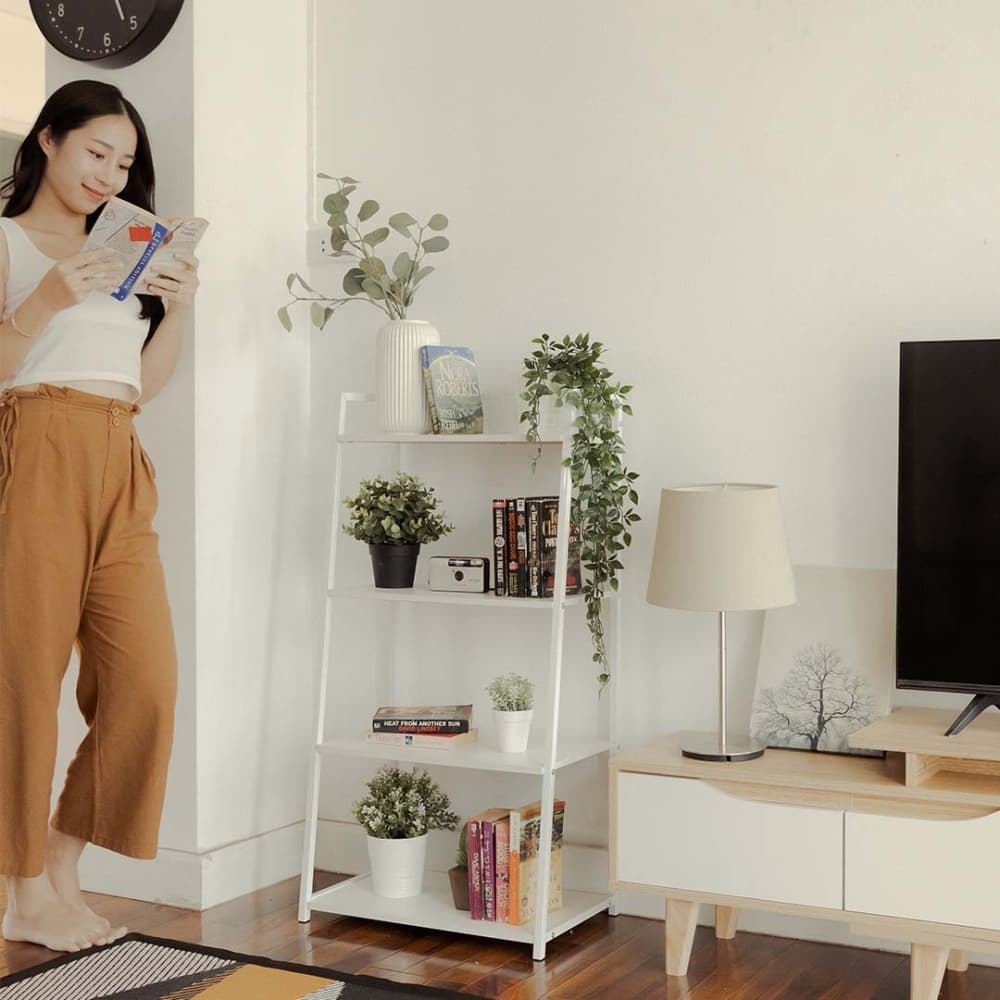 Homehuk ชั้นวางของ 4 ชั้น ขนาด 50 ซม. - สีขาว