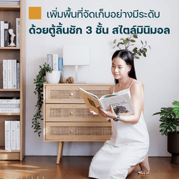 โฮมฮัก ตู้ลิ้นชัก 3 ชั้น - สีธรรมชาติ