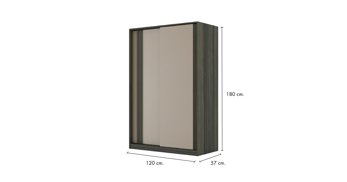 ตู้บานสไลด์ รุ่นวีโว่ ขนาด 120 ซม. - สีบราวนี่ โอ๊ค/โอวัลติน