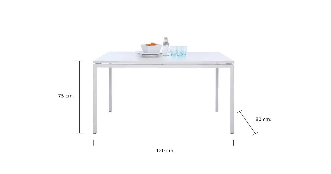โต๊ะอาหาร รุ่นเดเนียล ขนาด 120 x 80 ซม. - สีขาว