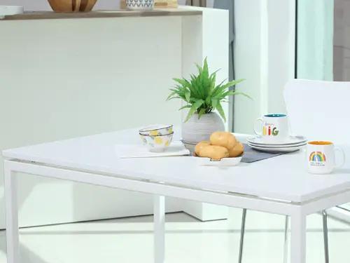 โต๊ะอาหาร รุ่นเดเนียล ขนาด 120 x 80 ซม. - สีขาว