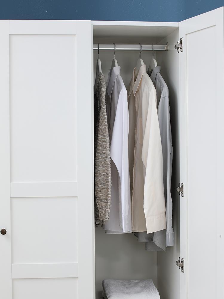 ตู้เสื้อผ้า 3 บานประตู รุ่นโว้ค - สีขาว
