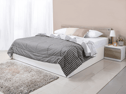 ชุดห้องนอน รุ่นวินซ์+วาว่า ขนาด 5 ฟุต (เตียง+ตู้เสื้อผ้าบานสไลด์+ตู้ลิ้นชัก) - สีขาว/ธรรมชาติ